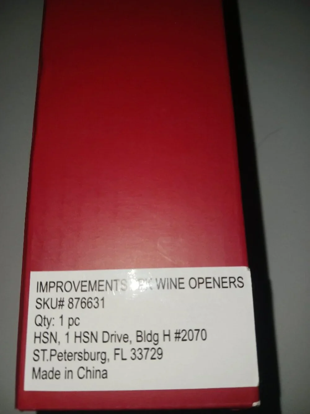 Improvements Electric Wine Opener Red Automatic Corkscrew New in Box